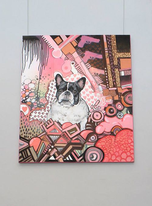 Kalina Bańka – "I Love a Bulldog” – acrylic